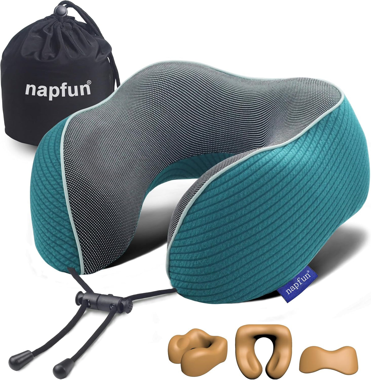 Pure Memory Foam Travel Neck Pillow for Airplane & Flight