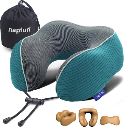 Pure Memory Foam Travel Neck Pillow for Airplane & Flight