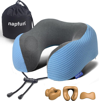 Pure Memory Foam Travel Neck Pillow for Airplane & Flight