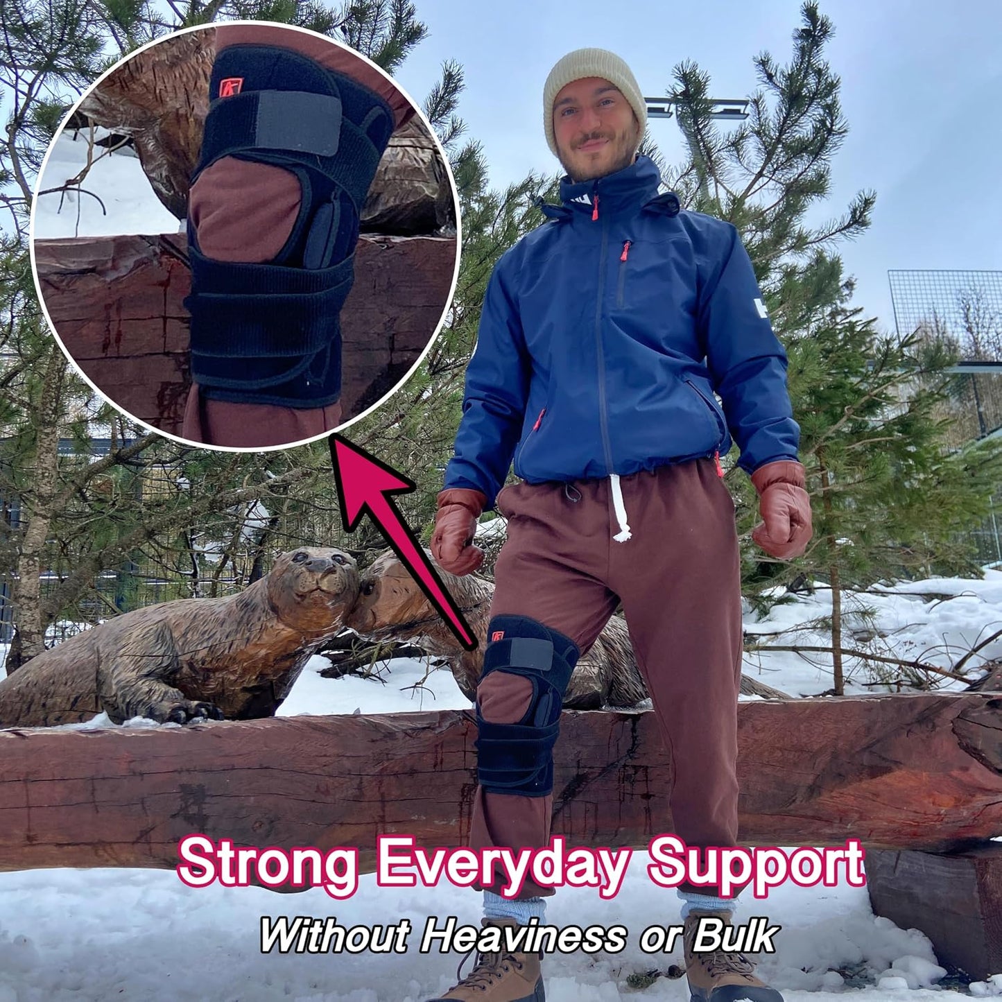 Hinged Knee Brace with Patella Stabilizers - Sports Support