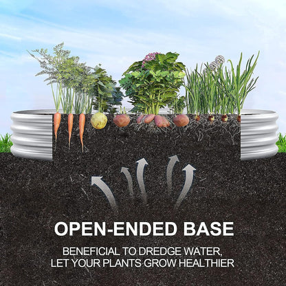Galvanized Raised Garden Bed Kit - Oval Metal Planter Boxes