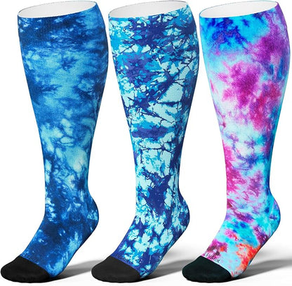 Plus Size Compression Socks 15-20 mmHg Wide Calf Knee High
