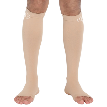 Dominion Active Wide Calf Open Toe 20-30 mmHg Toeless Compression Socks For Men