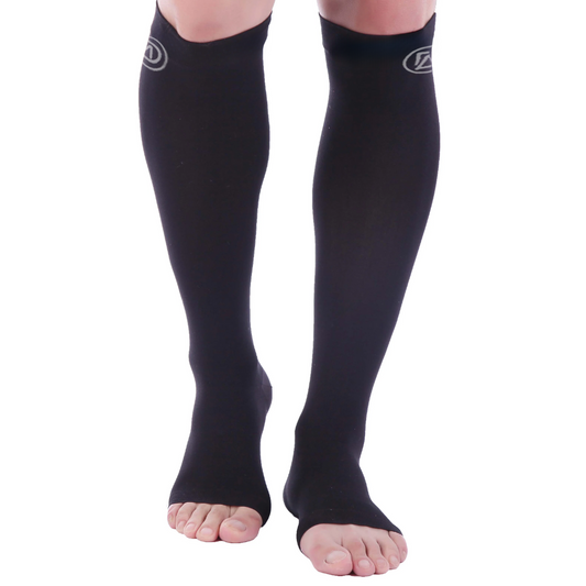 Dominion Active Wide Calf Open Toe 20-30 mmHg Toeless Compression Socks For Men