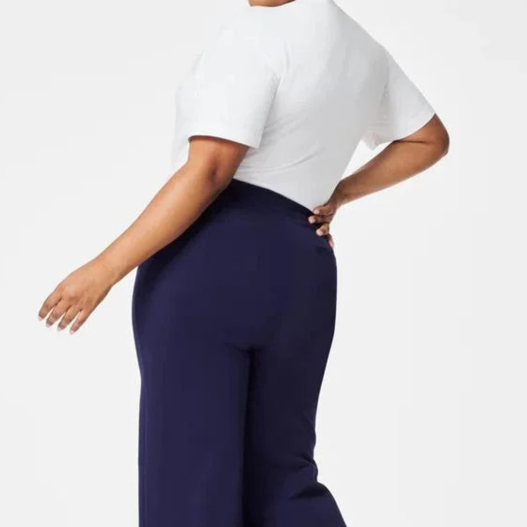 Tummy Control Wide Leg Button Pants