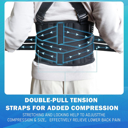 Lower Back Brace with Shoulder Straps | Heavy Lifting Support