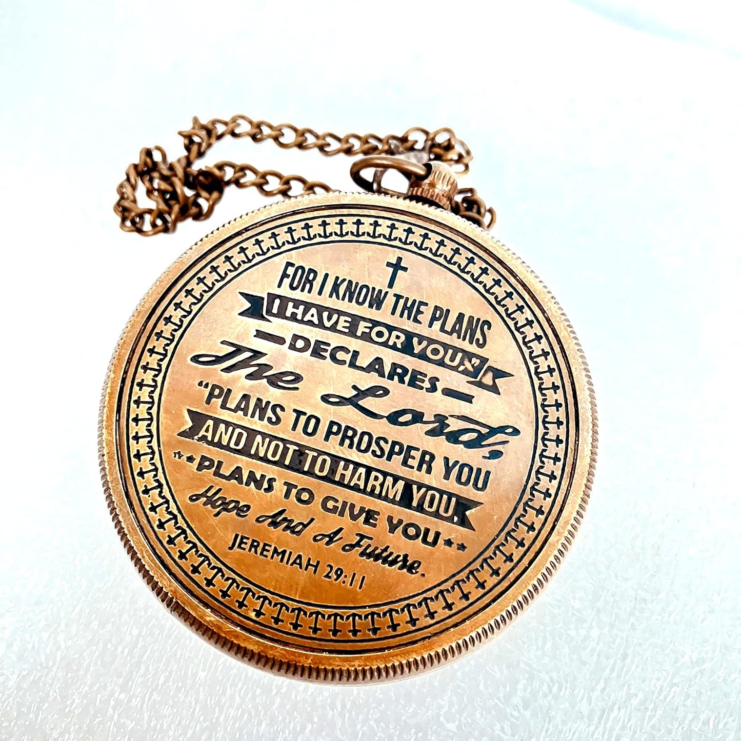 For I know The Plans I have For You (Jeremiah 29:11) Quote Engraved Compass (Design #2)