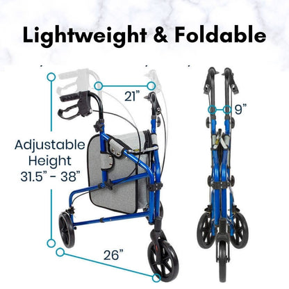 [OPEN BOX] Foldable 3 Wheel Walker | Tripod Rollator