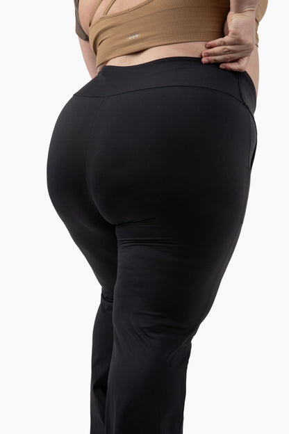NEW Plus Size High Rise Black Yoga Flare Legging
