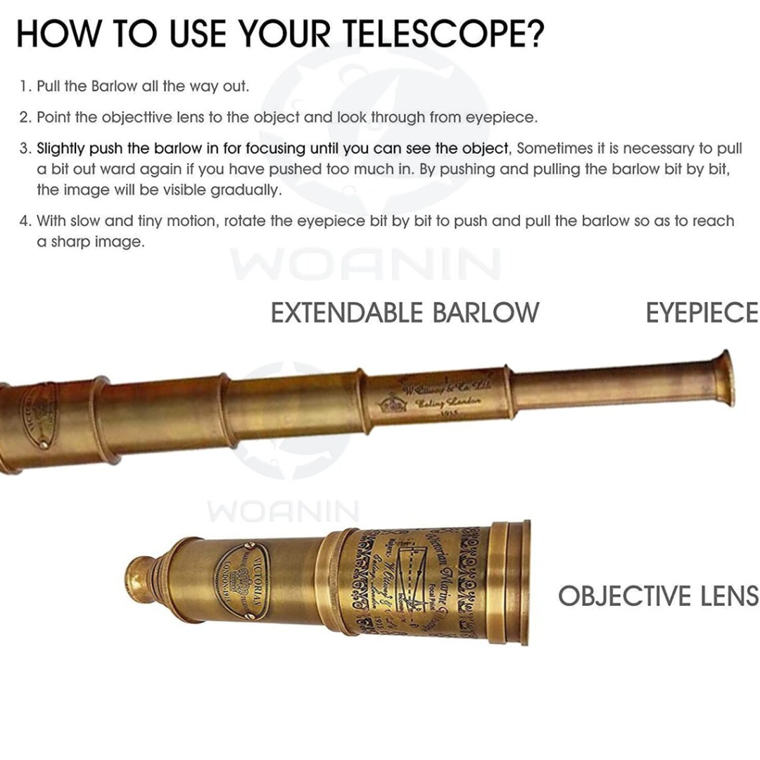 Personalized Engraved Antique Pirates Telescope