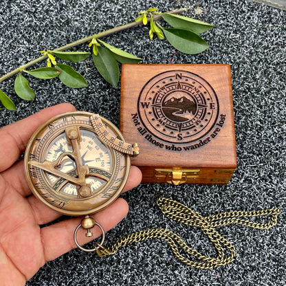 Personalized Engraved Sundial Compass