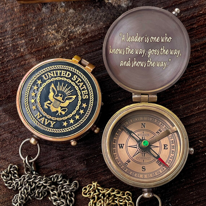 Personalized Engraved US Navy Compass