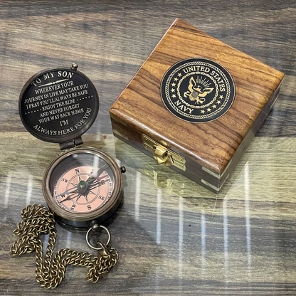 Personalized Engraved US Navy Compass