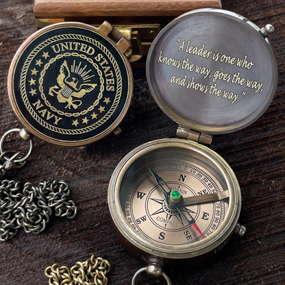 Personalized Engraved US Navy Compass