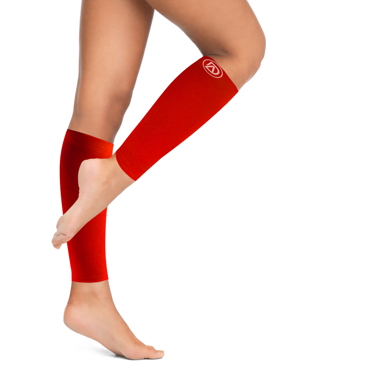 Dominion Active red wide-calf compression sleeves