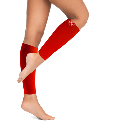 Dominion Active red wide-calf compression sleeves