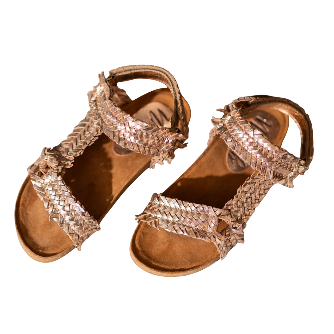 River Dance Woven Sandal in Champagne