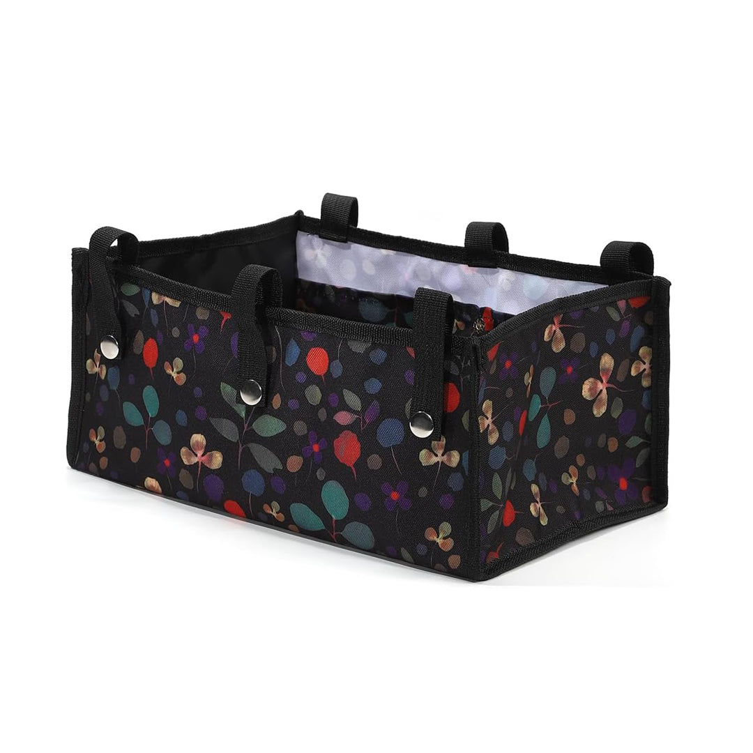 Four Wheel Rollator Tote Bag Organizer, Rollator Walker Under Seat Bag Flower Design