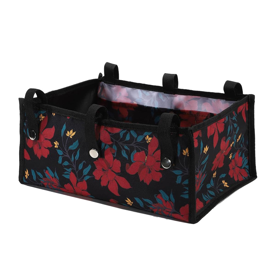 Four Wheel Rollator Tote Bag Organizer, Rollator Walker Under Seat Bag Flower Design