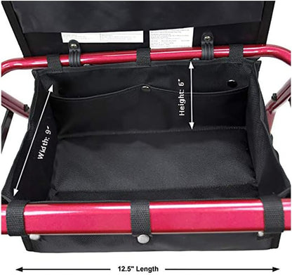 Four Wheel Rollator Tote Bag Organizer, Rollator Walker Under Seat Bag Flower Design