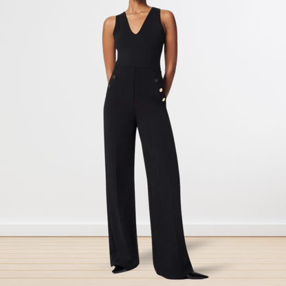 Tummy Control Wide Leg Button Pants