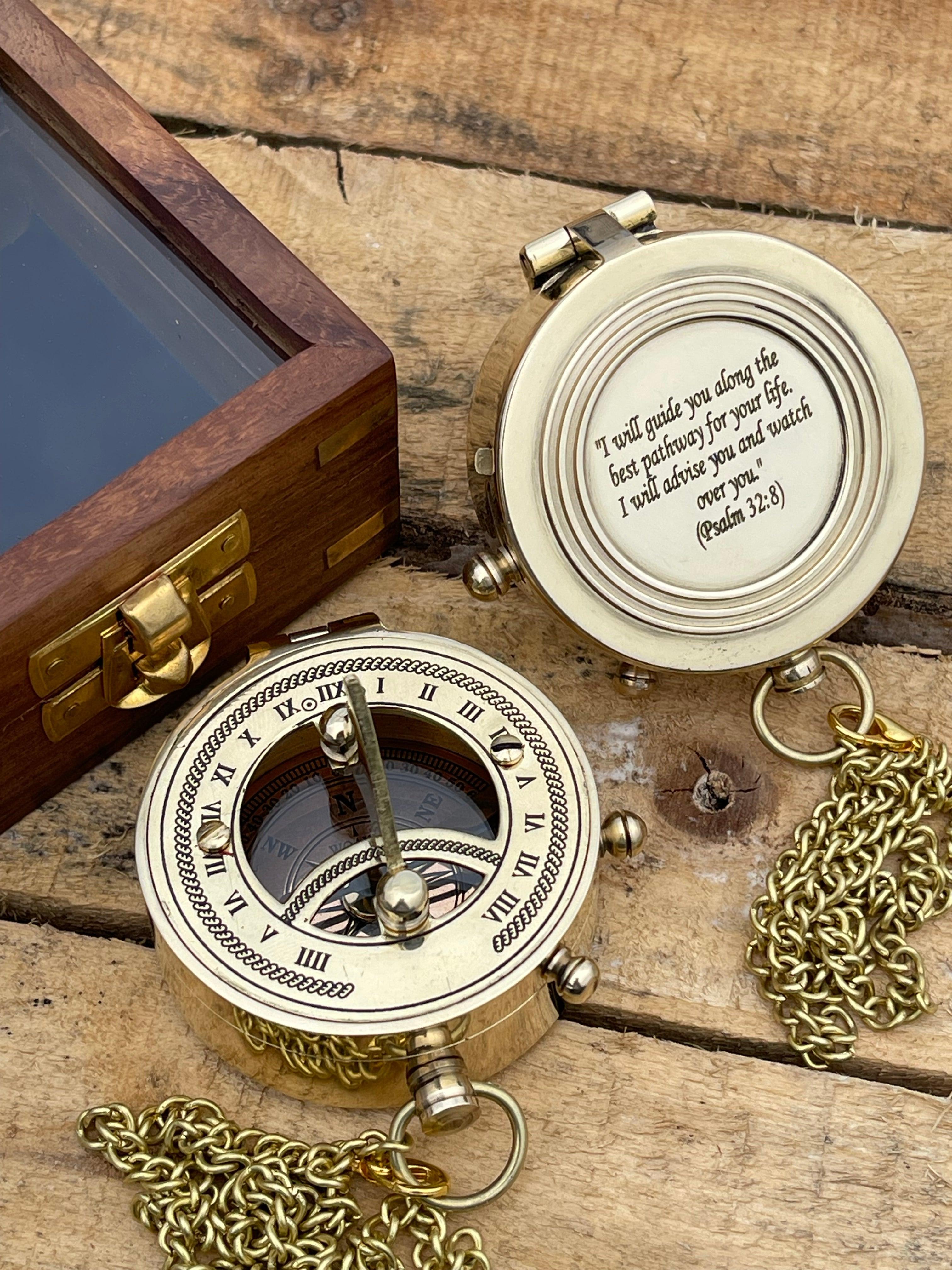 Brass Sundial Personalized Engraved Compass – TheGivenGet