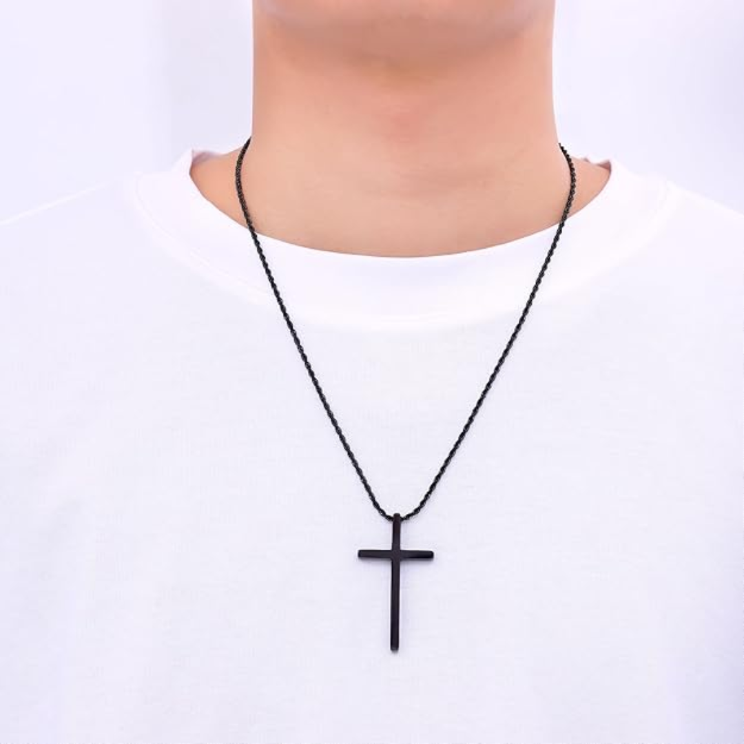 Strong Stainless Steel Cross Necklace for Men