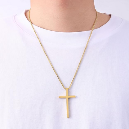 Strong Stainless Steel Cross Necklace for Men