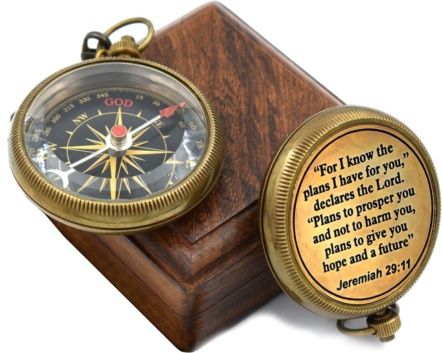For I know The Plans I have For You (Jeremiah 29:11) Quote Engraved Compass (Design #3)