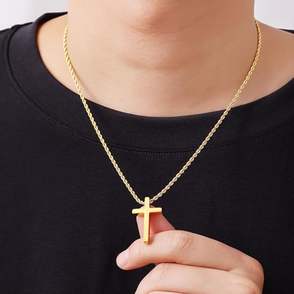 Strong Stainless Steel Cross Necklace for Men