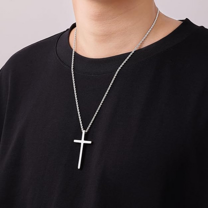 Strong Stainless Steel Cross Necklace for Men