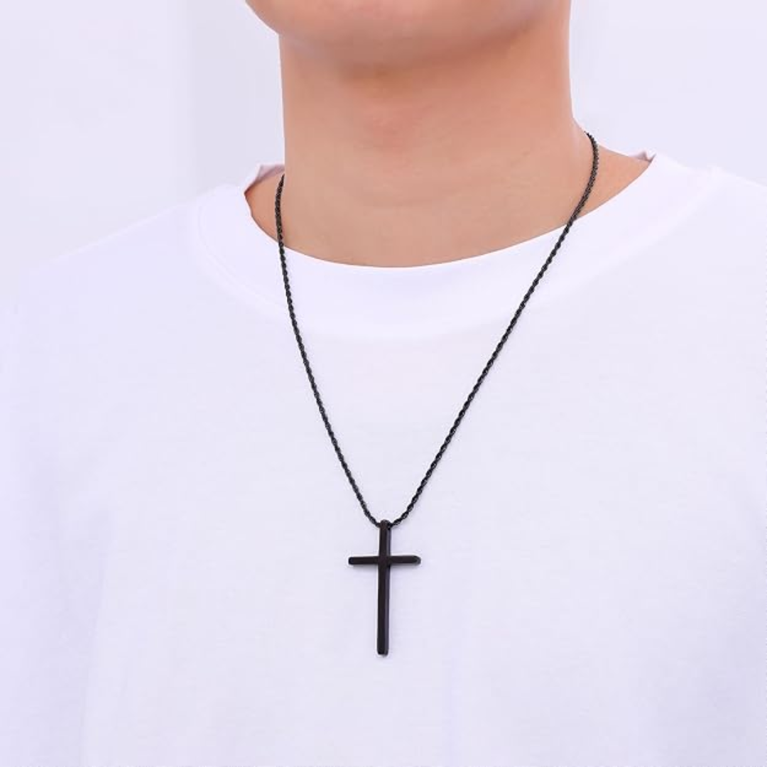 Strong Stainless Steel Cross Necklace for Men