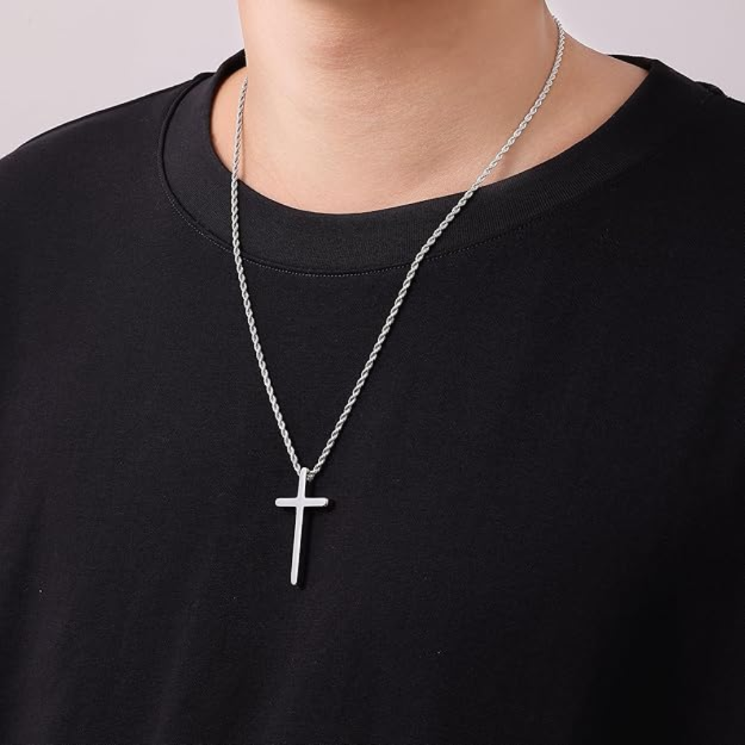 Strong Stainless Steel Cross Necklace for Men