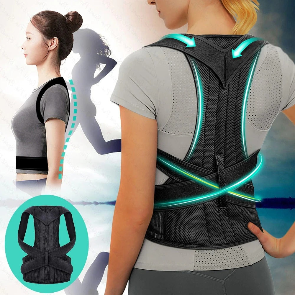 Reinforced Belt Lumbar Column Posture Corrector - Vest Adjustable Back Support - Shoulder Brace Stretcher