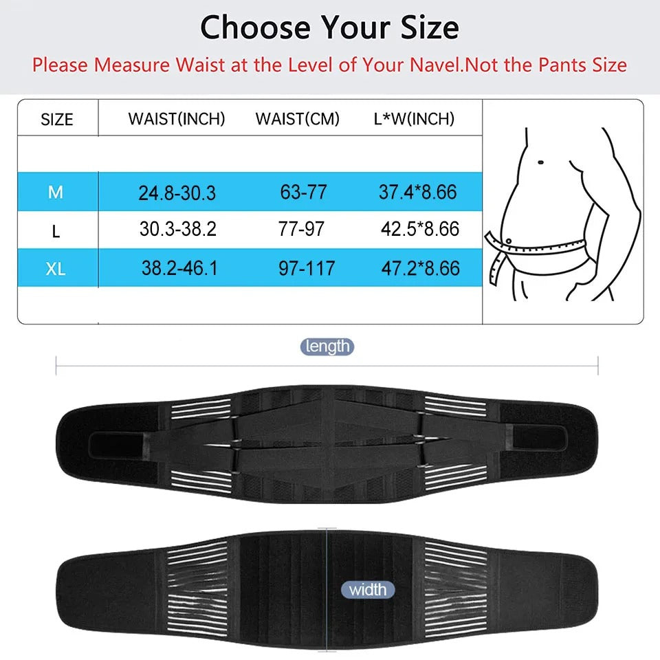 Lower Back Brace with 6 Stays Anti-skid - Orthopedic lumbar Support - Waist Support Belt for Gym