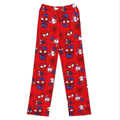 Hello Kitty Spider - Cotton Loose Pajama - Pants Trousers Cartoon Sleep Bottoms - Lounge Wear