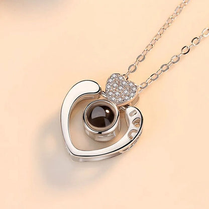 Love Projection Necklace With Exquisite Rose Gift Box - I Love You Pendant - Romantic Jewelry