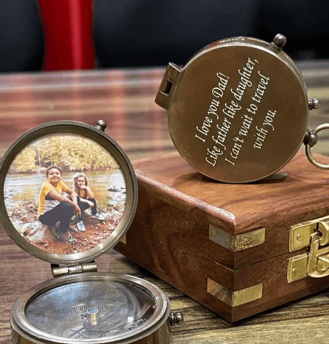 Personalized Engraved Photo Compass - TheGivenGet