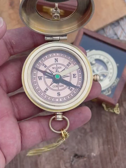 Brass Sundial Personalized Engraved Compass