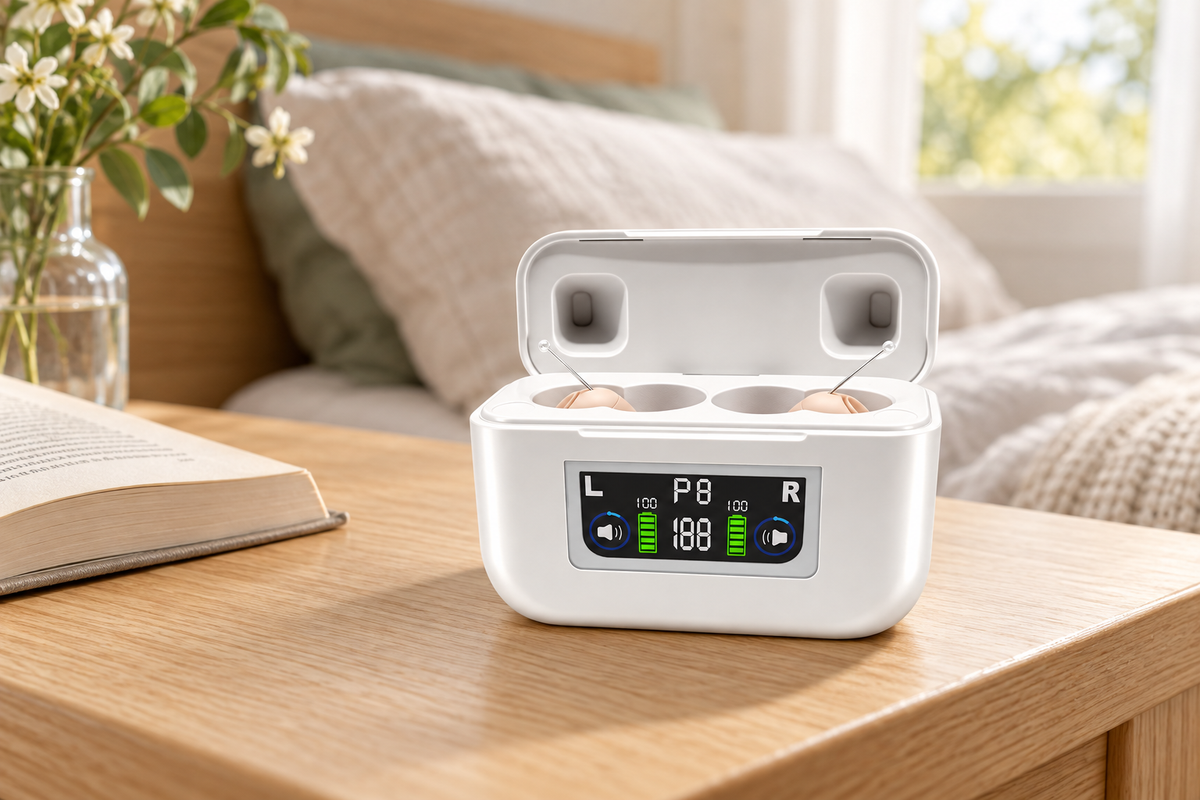 Illustrative K279 case on a bedside table — AI-generated scene
