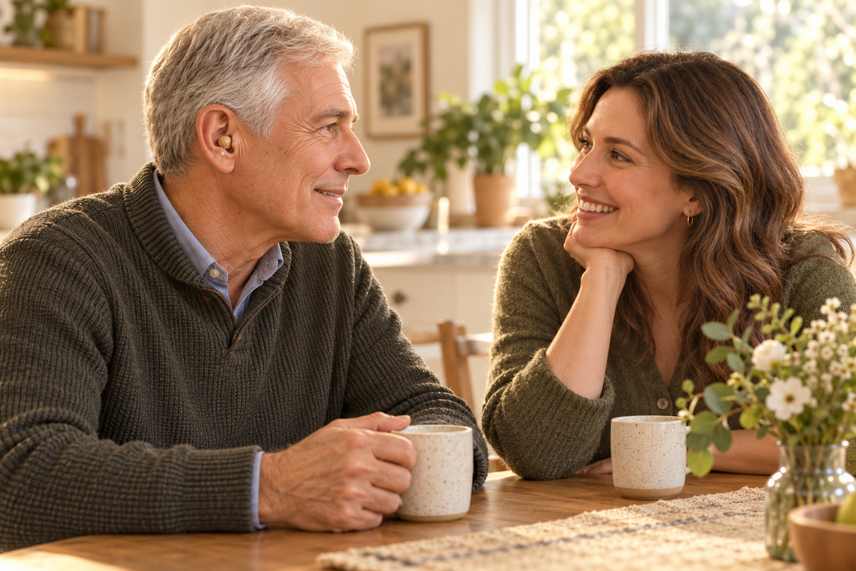 AI illustrative father and adult daughter conversation