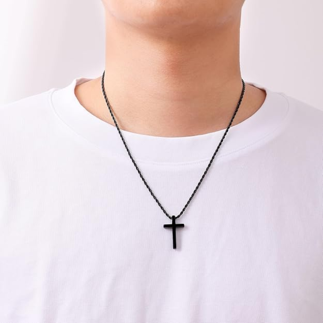 Strong Stainless Steel Cross Necklace for Men