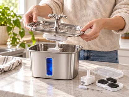 Cleaning TheGivenGet stainless steel cat water fountain