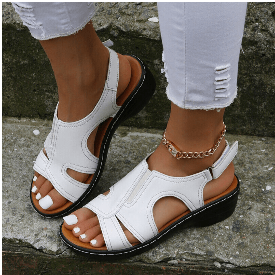 TGG Premium Orthopedic Leather Wedge Sandals - TheGivenGet