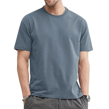 T Shirt For Men - Summer Cotton Tops - Solid Colors Blank T-shirts O-Neck Men's Clothing