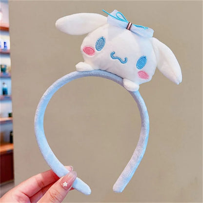 Plush Doll Face Wash Makeup Hairband - Kawaii Sweet Non Slip Elastic Hair Accessories