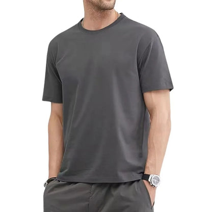 T Shirt For Men - Summer Cotton Tops - Solid Colors Blank T-shirts O-Neck Men's Clothing