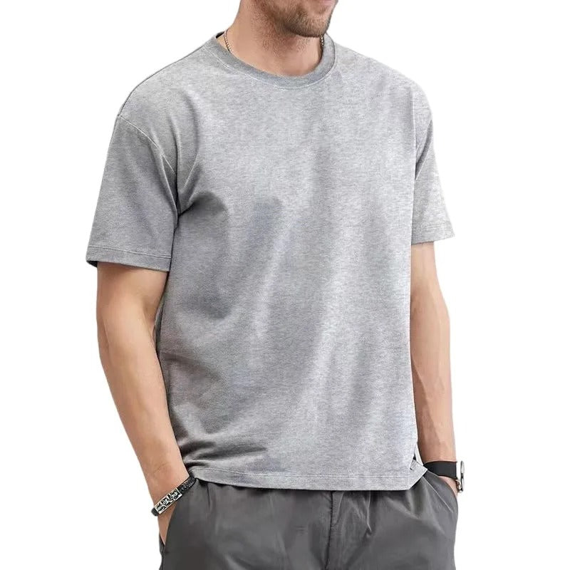 T Shirt For Men - Summer Cotton Tops - Solid Colors Blank T-shirts O-Neck Men's Clothing