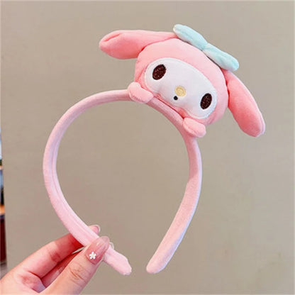 Plush Doll Face Wash Makeup Hairband - Kawaii Sweet Non Slip Elastic Hair Accessories