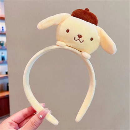 Plush Doll Face Wash Makeup Hairband - Kawaii Sweet Non Slip Elastic Hair Accessories